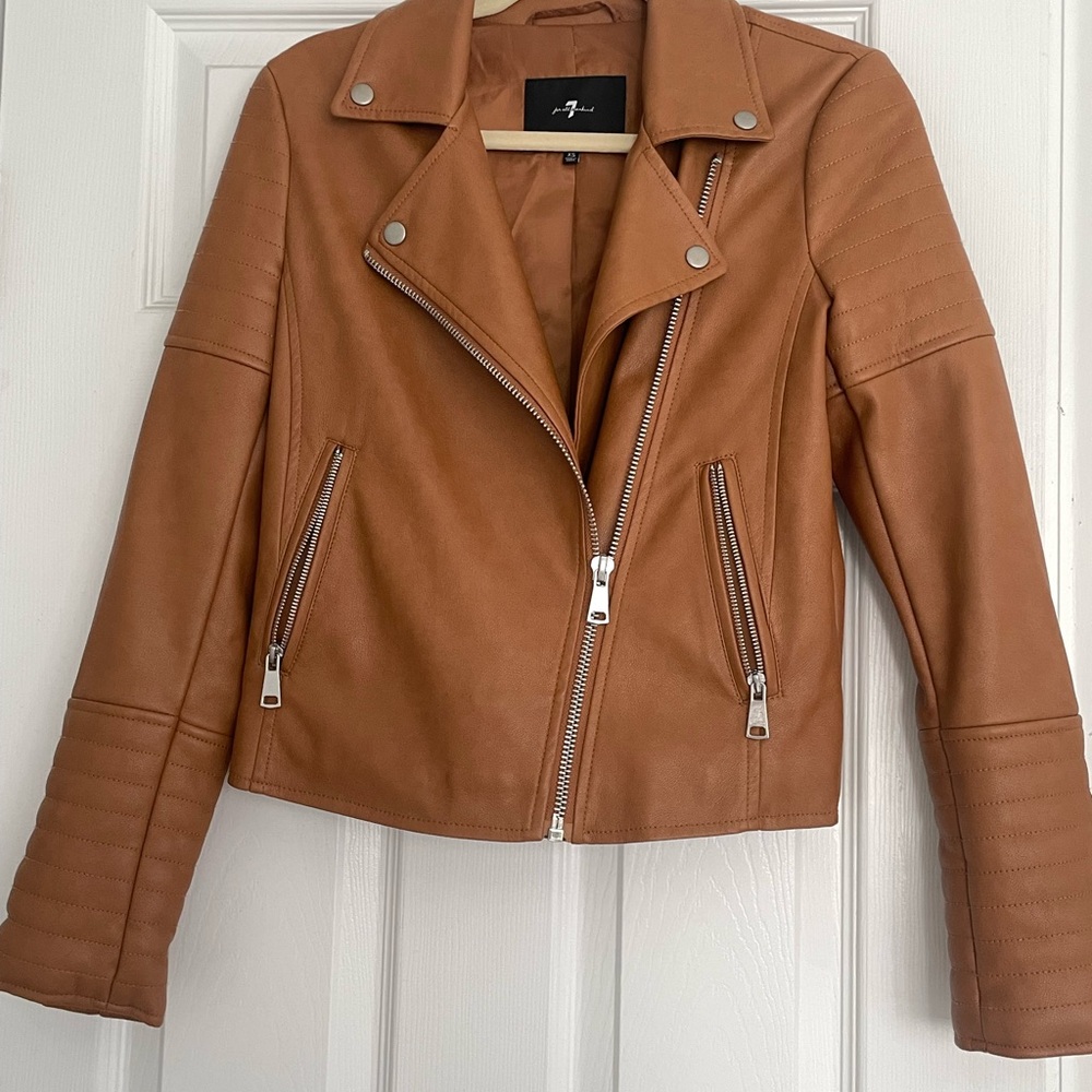 Beige leather jacket
